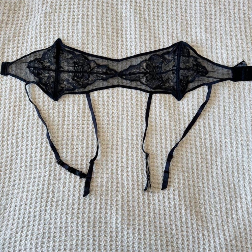 Calvin Klein Black Lace Garter Belt